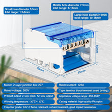 Load image into Gallery viewer, DEWIN Bus Bar Power Distribution Box, 407 UKK 125A Din Rail Terminal Block
