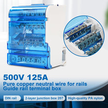 Load image into Gallery viewer, DEWIN Bus Bar Power Distribution Box, 407 UKK 125A Din Rail Terminal Block