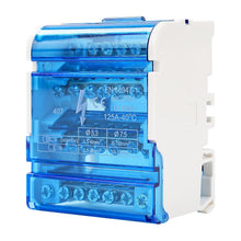 Load image into Gallery viewer, DEWIN Bus Bar Power Distribution Box, 407 UKK 125A Din Rail Terminal Block